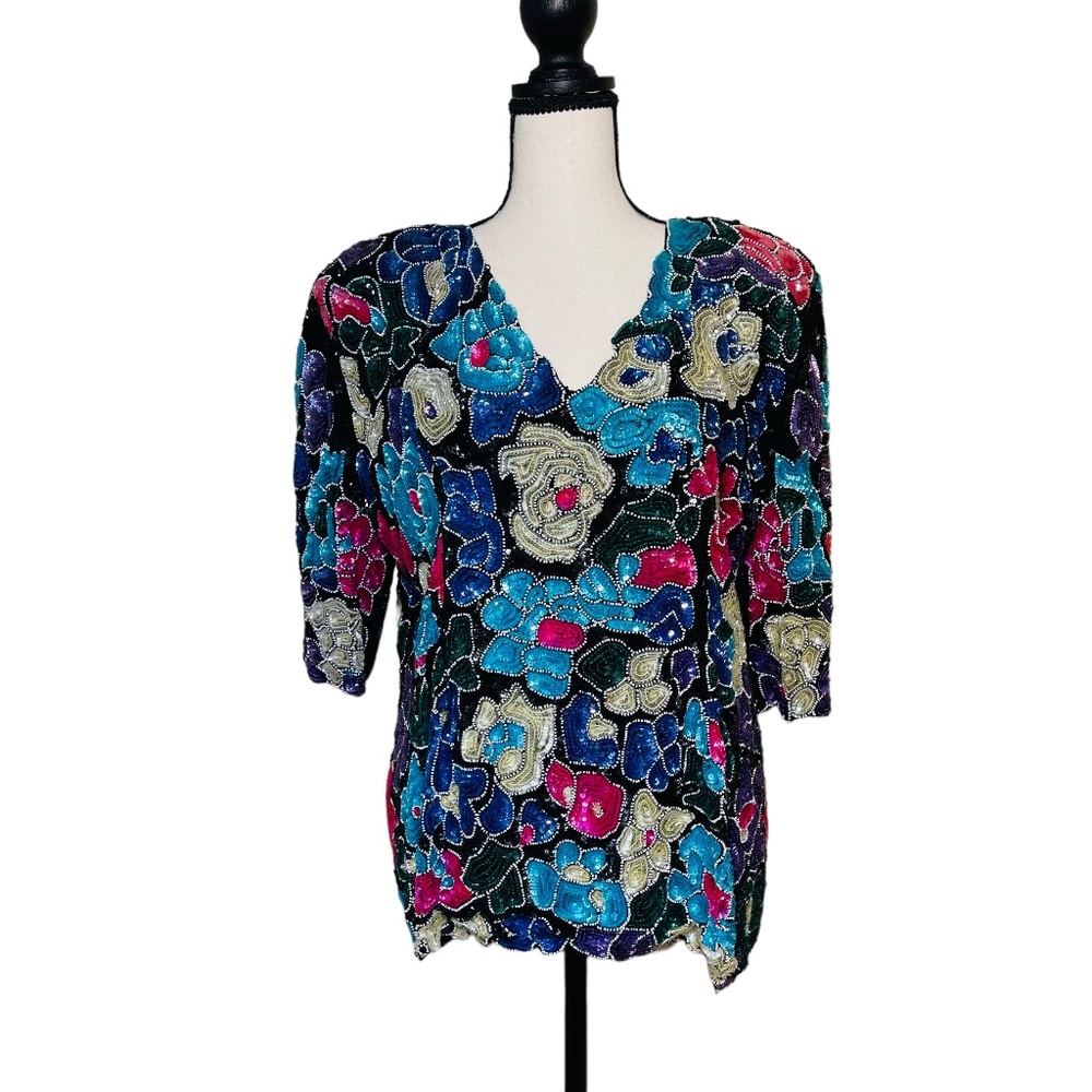 Frank Usher vintage sequins & beaded top